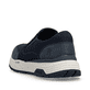 Blaue Rieker Herren Slipper 06152-14 mit einem Gummizug sowie dem Gel-Fußbett. Schuh von hinten.
