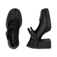 Schwarze Rieker Pumps Y4164-00 mit einer Schnalle sowie der Komfortweite G. Schuh von oben, liegend.