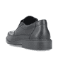 Schwarze Rieker Herren Slipper B0873-00 mit Elastikeinsatz sowie Extraweite H. Schuh Außenseite gespiegelt.
