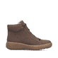 Dunkelbraune Rieker Damen Kurzstiefel Z6660-25 mit einem Reißverschluss. Schuh Innenseite.