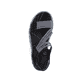 Schwarze Rieker Damen Trekkingsandalen 68871-00 mit einem Klettverschluss. Schuh von oben.