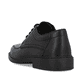 Schwarze Rieker Herren Schnürschuhe B0812-00 mit modernen Ziernähten. Schuh von hinten.