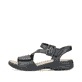 Schwarze Rieker Damen Riemchensandalen 64561-00 mit trendigen Schnalle. Schuh Außenseite.