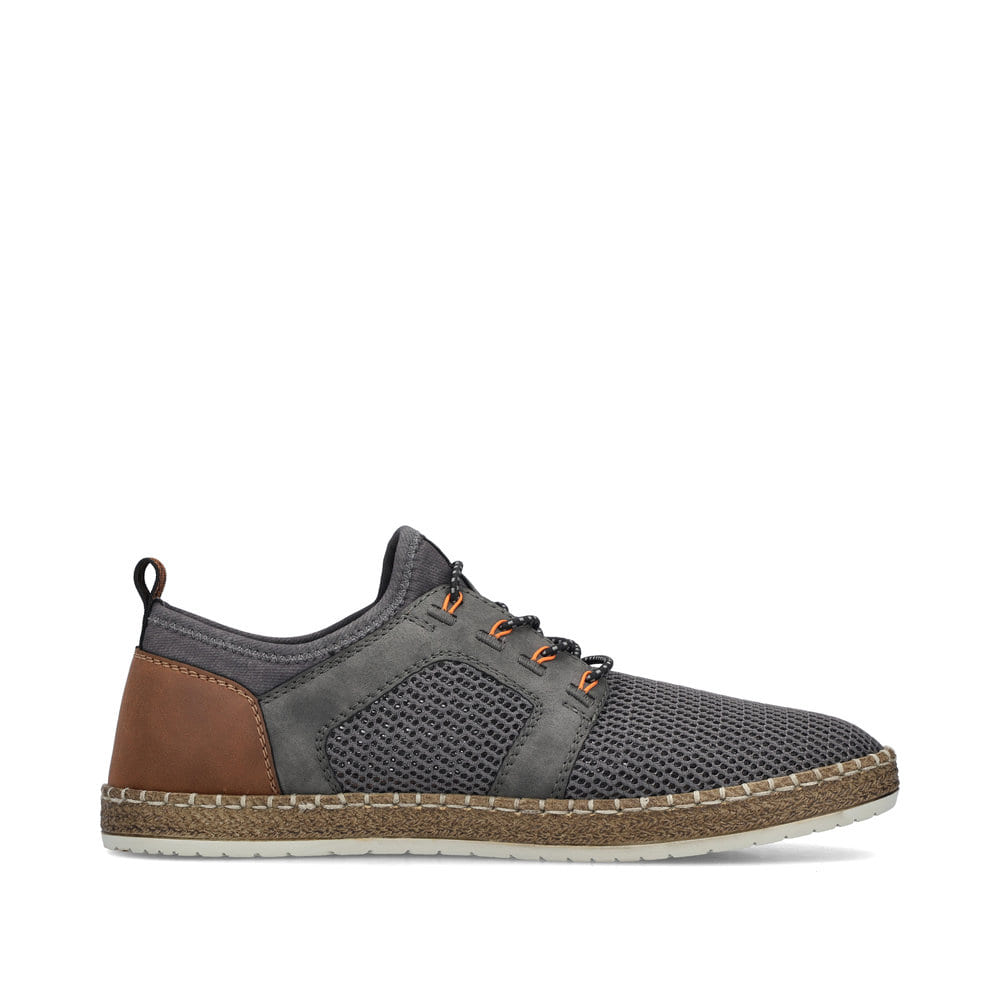Chaussons Rieker gris pour homme B5252-45 avec bande élastique. Intérieur de la chaussure.