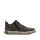 Dunkelgrüne Rieker Herren Schnürschuhe 37004-54 mit einem Reißverschluss. Schuh Innenseite.