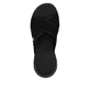 Schwarze vegane Rieker Damen Pantoletten V2105-00 mit einer ultraleichten Sohle. Schuh von oben.