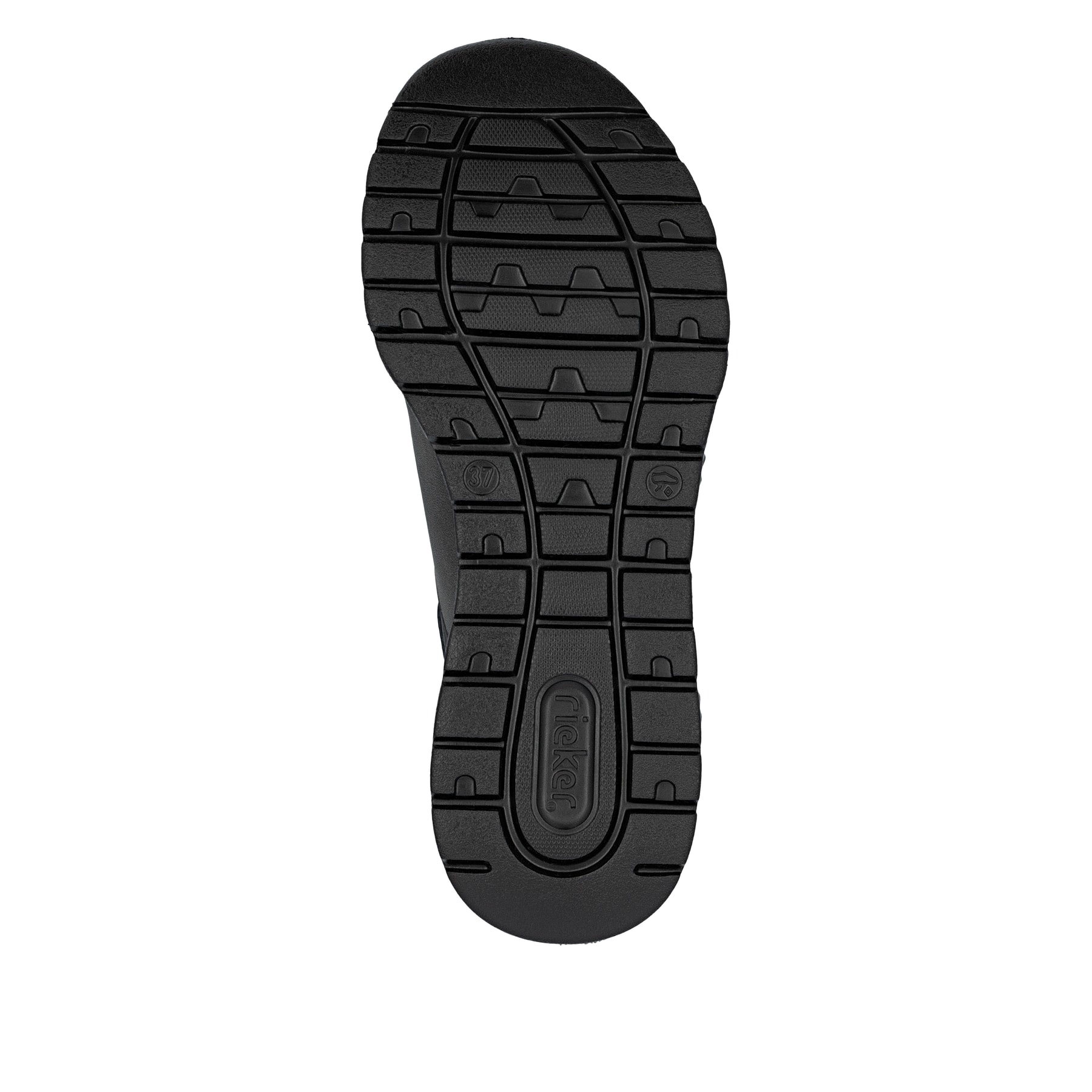 Dunkelgraue Rieker Damen Sneaker Low M6065-45 mit easy Hineinschlüpf-Möglichkeit. Schuh Laufsohle.