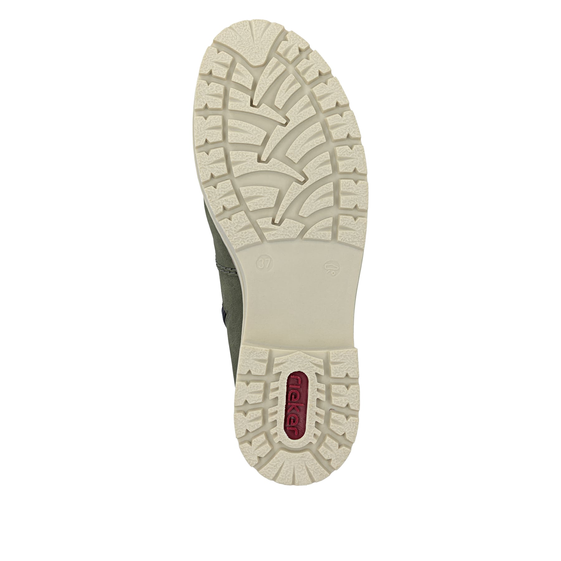 Hellgrüne Rieker Damen Schnürstiefel Y9118-54 mit wasserabweisender TEX-Membran. Schuh Laufsohle.