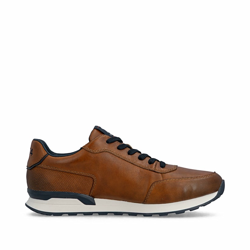 Braune Rieker Herren Schnürschuhe U0314-24 aus Glattleder mit Komfortweite G 1/2. Schuh Innenseite.