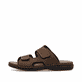 Mules Rieker marron homme 25559-25 en cuir velours avec fermeture velcro. Côté extérieur de la chaussure.
