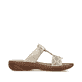 Beige Rieker Damen Pantoletten V2864-60 mit Schmuckelementen. Schuh Innenseite.