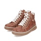 Kastanienbraune Rieker Damen Kurzstiefel 73691-24 mit einer robusten Profilsohle. Schuh Innenseite