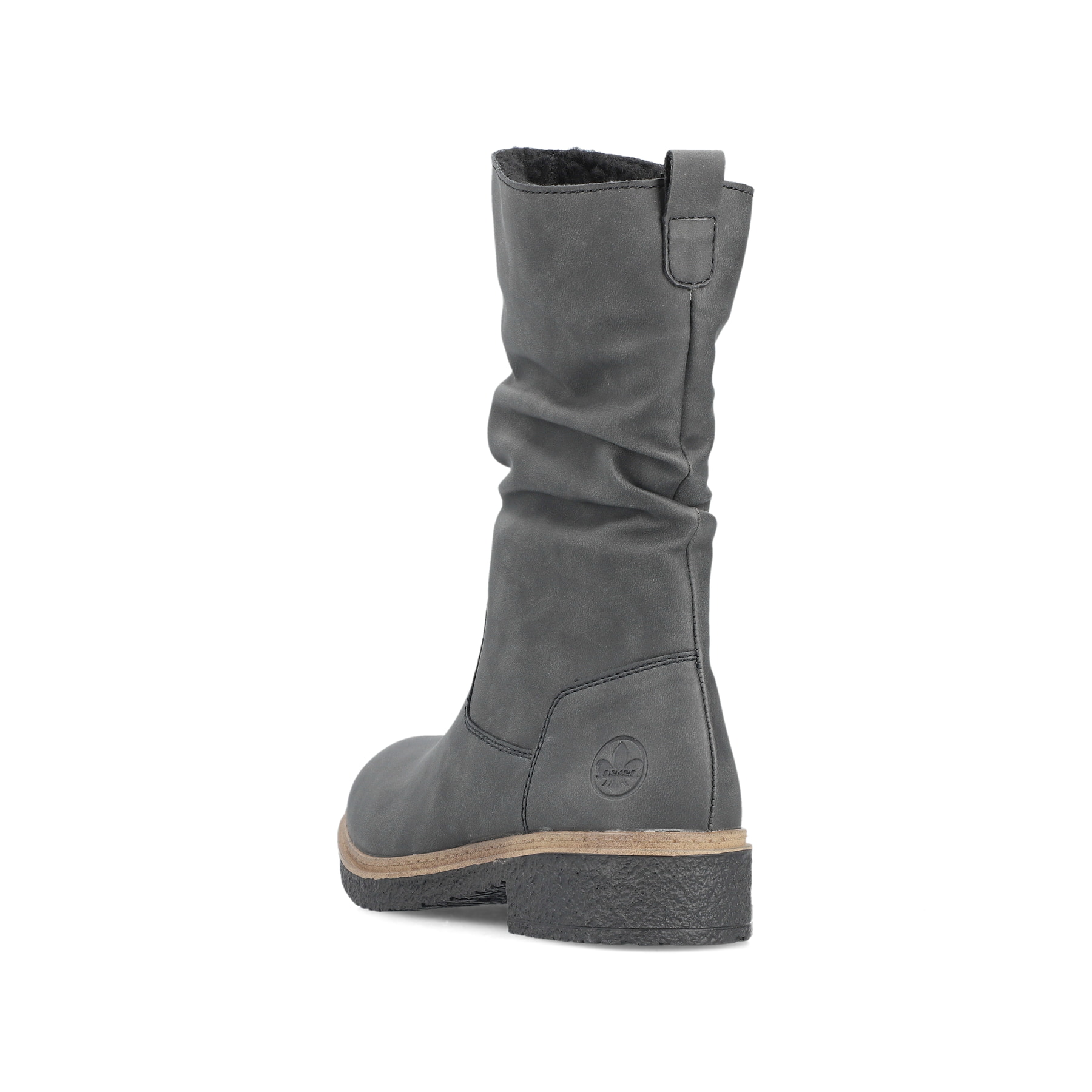 
Sandbeige Rieker Damen Chelsea Boots Z4994-60 mit einer schockabsorbierenden Sohle. Schuh seitlich schräg