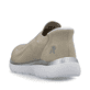 Beige Rieker Damen Slipper M5072-62 mit Gummizug sowie einer ultraleichten Sohle. Schuh von hinten.