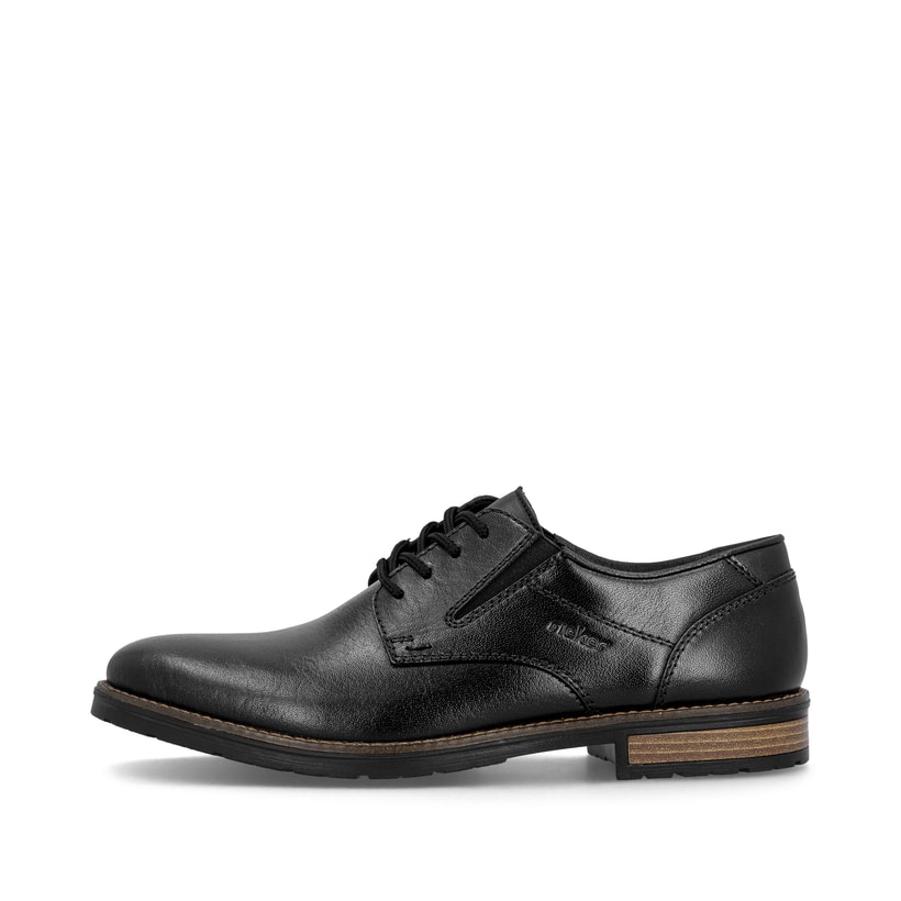 Schwarze Rieker Herren Schnürschuhe 14621-00 aus Glattleder mit Komfortweite G. Schuh Außenseite.