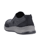 
Asphaltschwarze Rieker Herren Slipper 14362-00 mit einer sehr leichten Sohle. Schuh von hinten