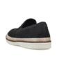 Schwarze Rieker Herren Slipper B2366-00 mit Gummizug sowie Komfortweite G 1/2. Schuh von hinten.