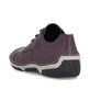 Brombeerfarbene Rieker Damen Schnürschuhe 55920-30 mit modernen Ziernähten. Schuh von hinten.