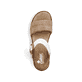 Beige Rieker Keilsandaletten 62964-90 mit einem Klettverschluss. Schuh von oben.