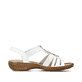 Weiße Rieker Damen Riemchensandalen 60839-80 mit Schmuckelementen sowie Gummizug. Schuh Innenseite.