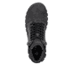 Dunkelgraue Rieker Damen Schnürstiefel 57502-45 mit einem Reißverschluss. Schuh von oben.