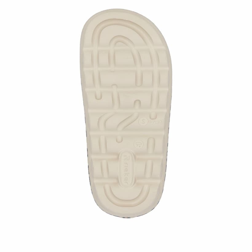 Mehrfarbige Rieker Damen Pantoletten P2450-90 mit einem Schnallen. Schuh Laufsohle.