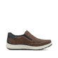 Braune Rieker Herren Slipper 16952-24 mit einem Gummizug sowie der Extraweite H. Schuh Innenseite.