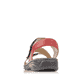 Rote Rieker Damen Riemchensandalen 64573-33 mit einem Klettverschluss. Schuh von hinten.