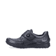 Mocassins Rieker bleus pour femmes 48951-14 avec fermeture velcro. Côté extérieur de la chaussure.
