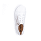 Weiße Rieker Damen Schnürschuhe 52824-80, Barfußschuhe mit runden Ziernähten. Schuh von oben.