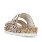 Mules Rieker beiges pour femme 69850-61 avec imprimé animal à la mode. Chaussure vue de l'arrière.