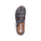 Blaue Rieker Damen Slipper 54555-14 mit einem Klettverschluss. Schuh von oben.