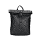 Rieker Rucksack H1643-00 in Schwarz mit modischem Muster und Handyfach. Vorderseite.