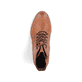 Karamellbraune Rieker Damen Schnürstiefel 77521-22 mit einem Reißverschluss. Schuh von oben.