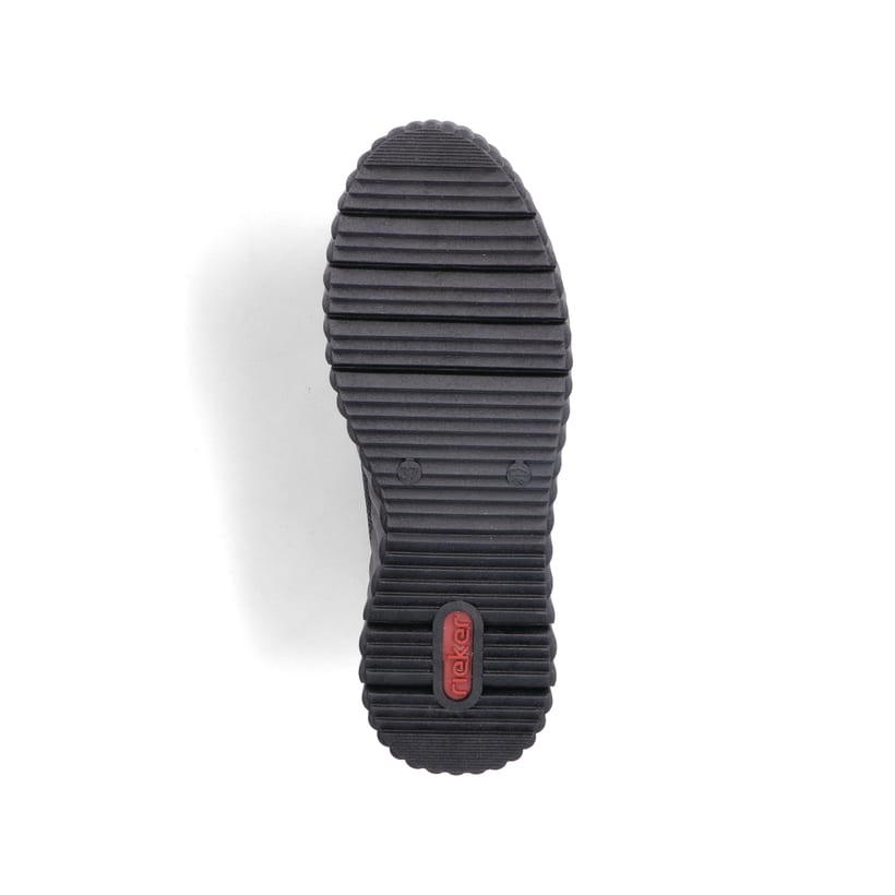 Schwarze Rieker Damen Kurzstiefel N2550-00 mit wasserabweisender TEX-Membran. Schuh Laufsohle.