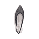 Schwarze Rieker Slingpumps 47060-01 mit eleganten Zierlochungen sowie Schnallen. Schuh von oben.