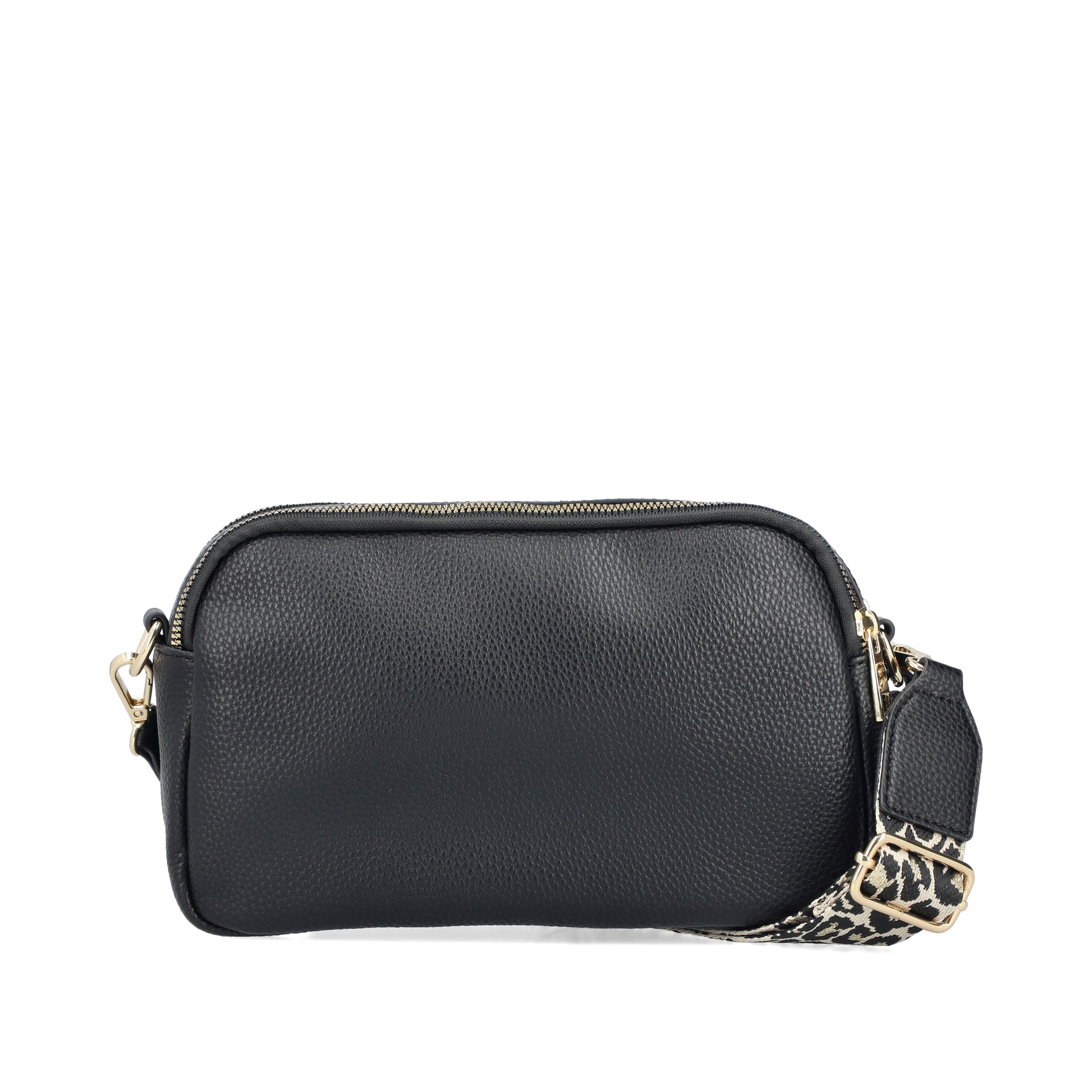 Sac à main Rieker H1029-00 en noir avec fermeture éclair, poche pour téléphone portable et bandoulière amovibles. Verso.