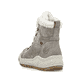 Graue Rieker Damen Schnürstiefel Y4713-45 mit wasserabweisender TEX-Membran. Schuh von hinten.