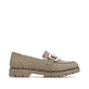Mocassins Rieker beiges pour femmes 45561-60 avec éléments décoratifs. Côté intérieur de la chaussure.