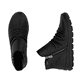 Schwarze Rieker Damen Kurzstiefel Z0056-00 aus Glattleder. Schuh von oben, liegend.