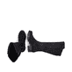 Schwarze Rieker Damen Hochschaftstiefel 76890-00 mit einem Reißverschluss. Schuh von oben, liegend.
