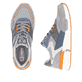 Blaue Rieker Herren Sneaker Low U1402-10 mit Schnürung sowie flexibler Sohle. Schuh von oben, liegend.