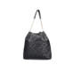 Sac bandoulière Rieker H1023-00 en noir à resserrer avec une chaîne dorée en tant que bandoulière. Côté gauche.