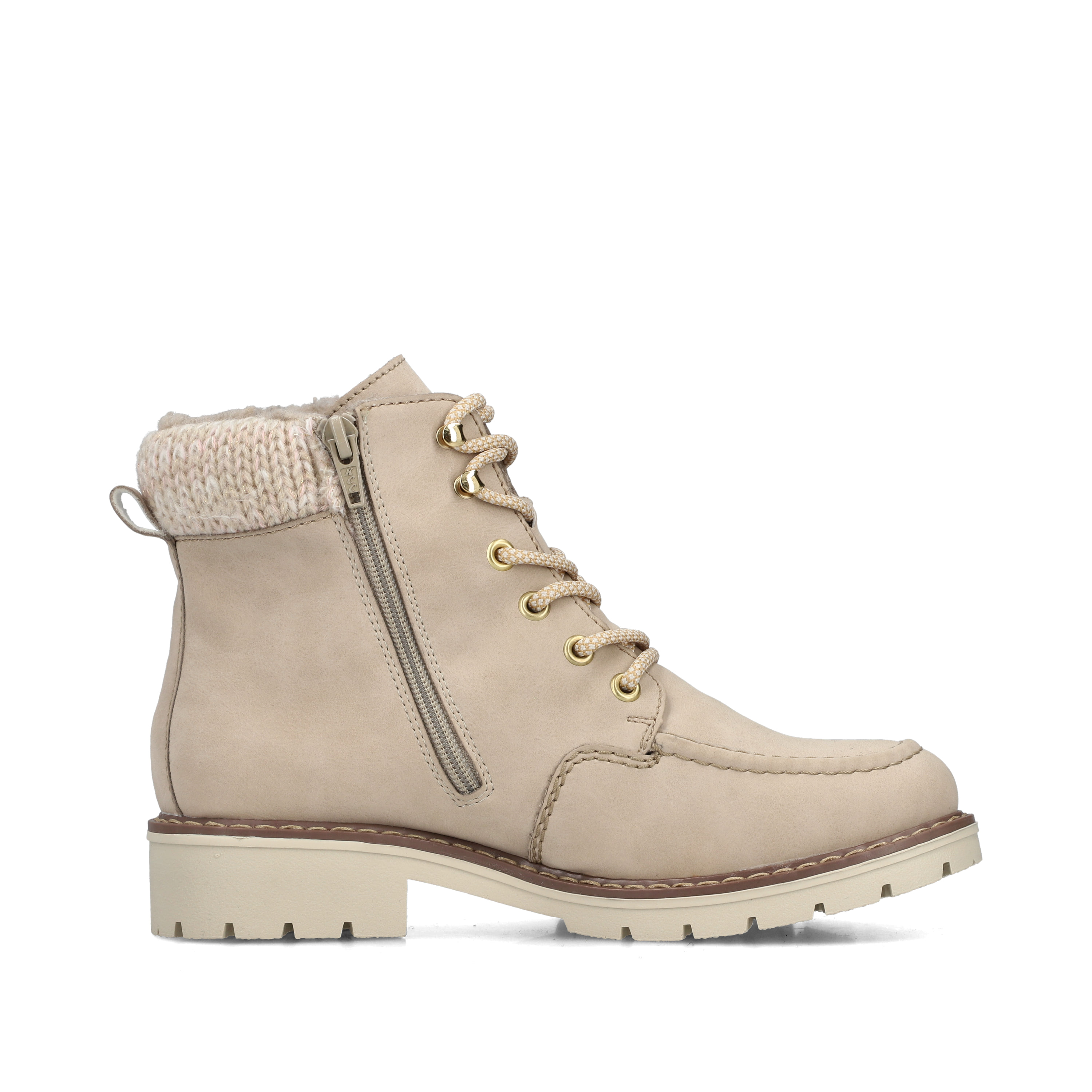 Rieker Damen Schnürstiefel Y9232 – Schwarz, Glattleder, Wasserabweisend, Mit Reißverschluss & Warmfutter