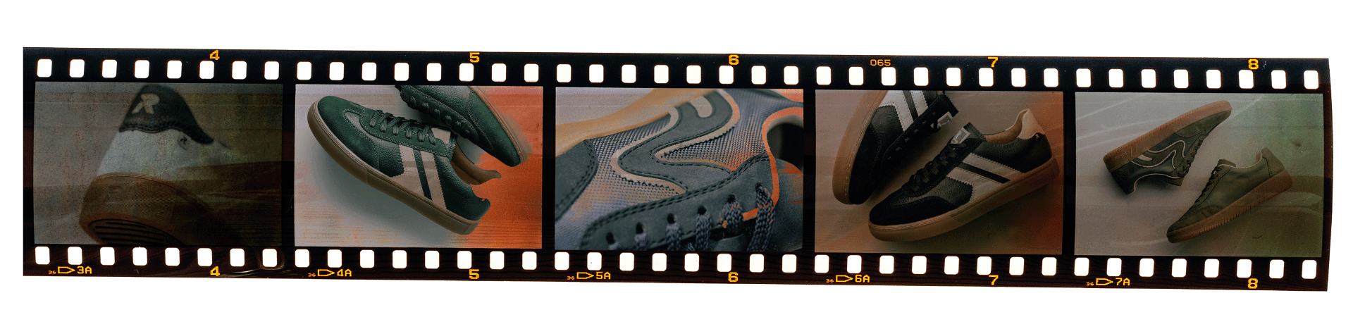 Bande de film avec baskets rétro de Rieker.