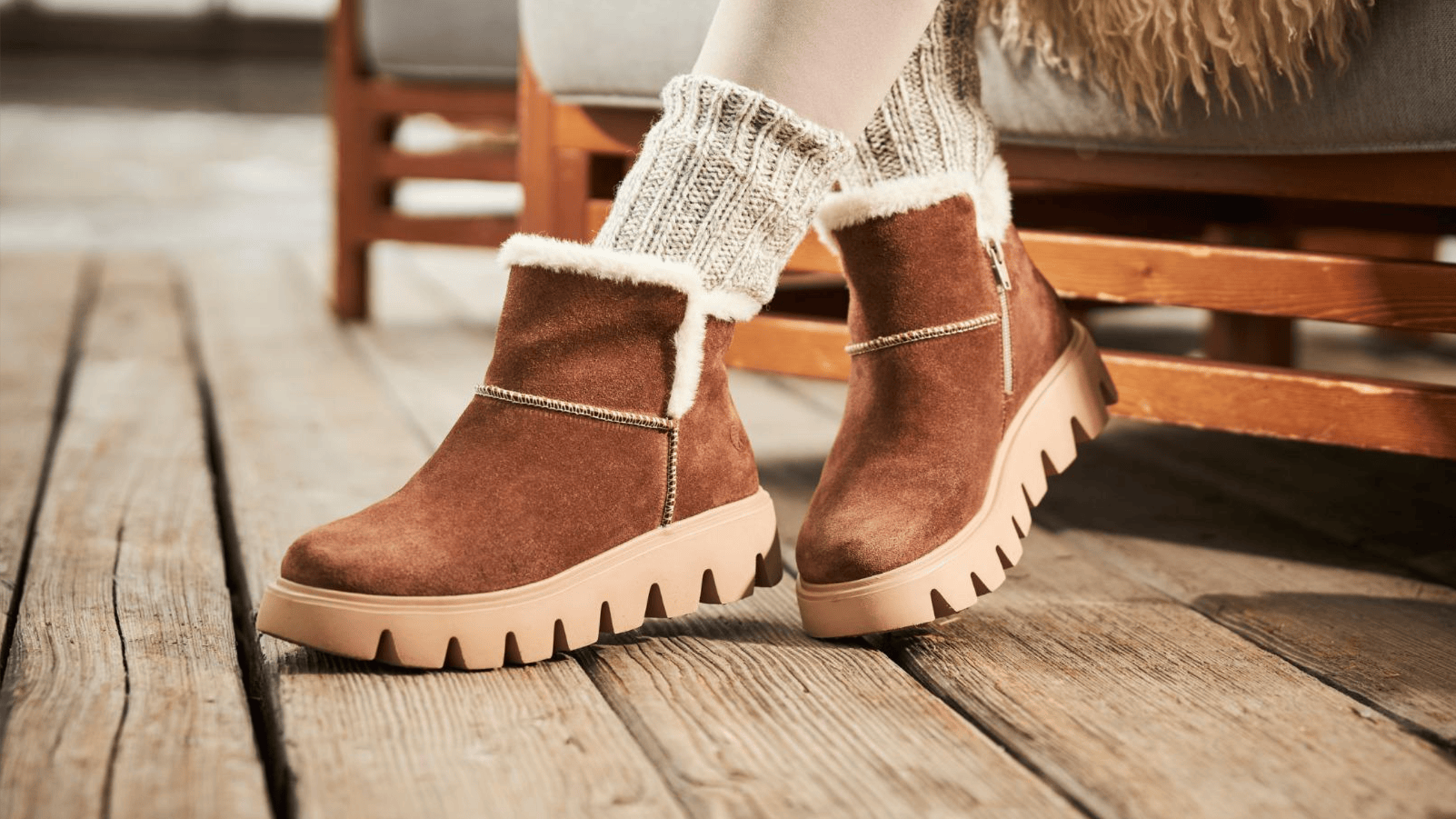 Shoes with Rieker Lamb Fur Lining