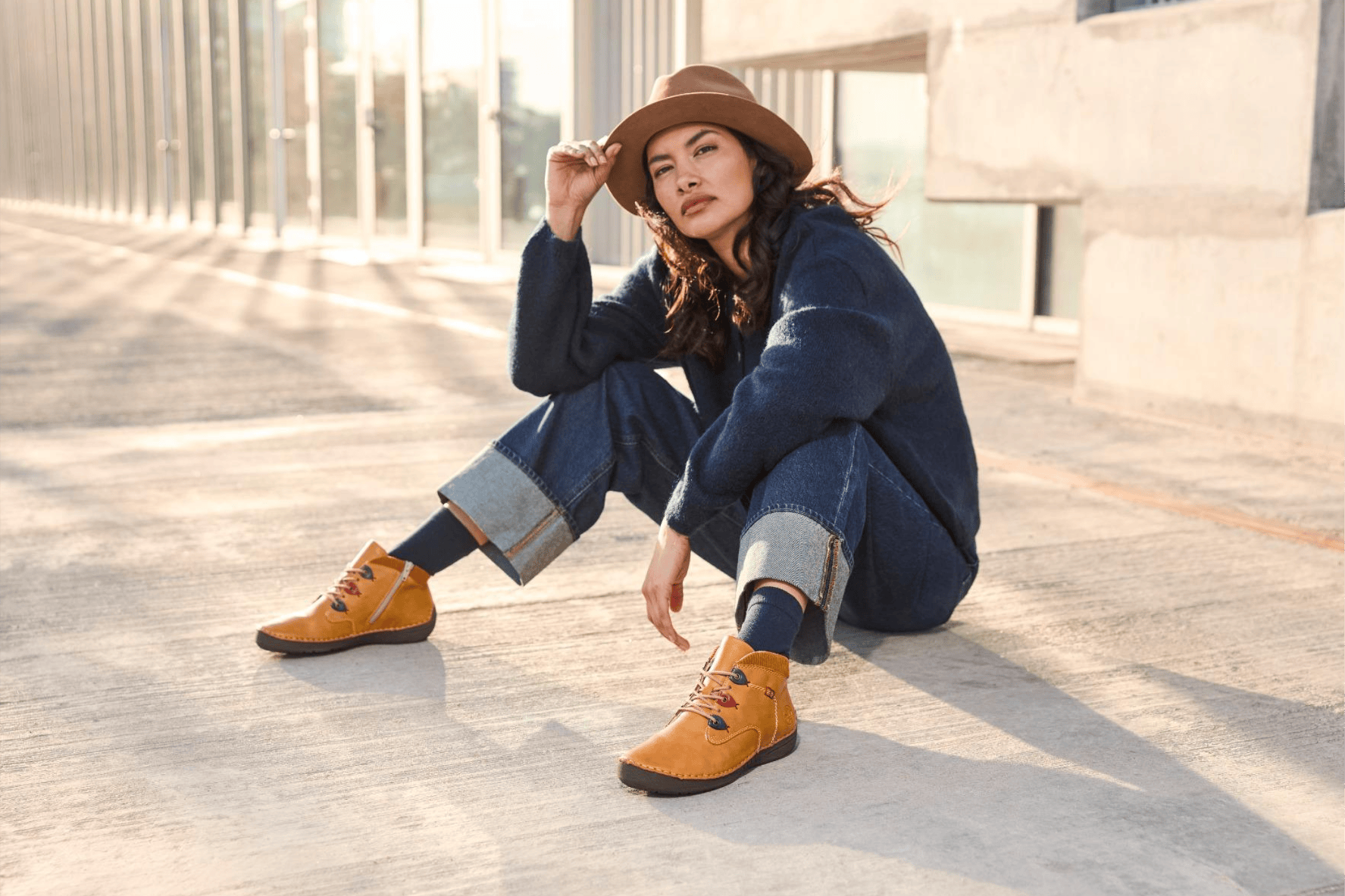 Bottes courtes jaunes 52544-68 de Rieker.